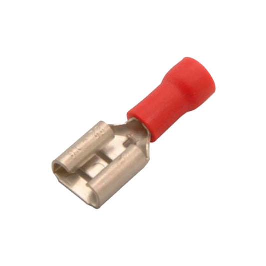 Terminal de latón tipo faston, hembra, con forro rojo TFA-1/4L Steren