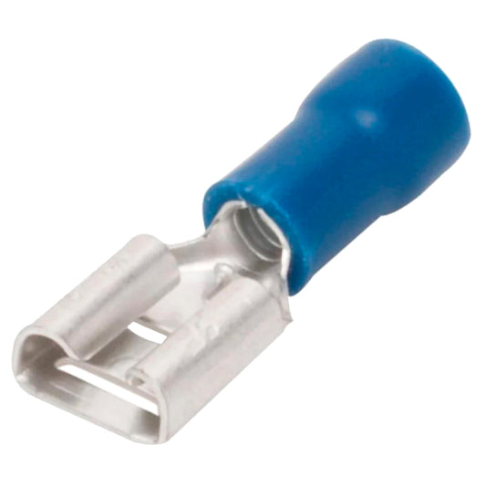 Terminal de latón tipo faston, hembra, con forro azul TFAB-1/4L Steren