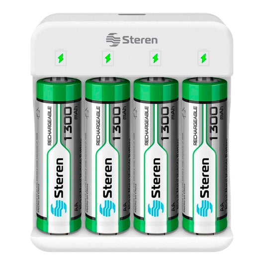Cargador inteligente de pilas “AA” y “AAA” con 4 pilas AA CRG-016 Steren