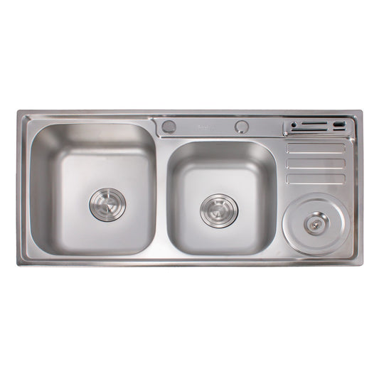 Kit de Tarja doble con escurridor derecho 91 x 45 cm Axcent