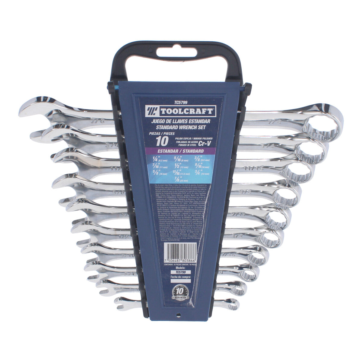 Juego de llaves combinadas estándar con 10 piezas TC5799 Toolcraft