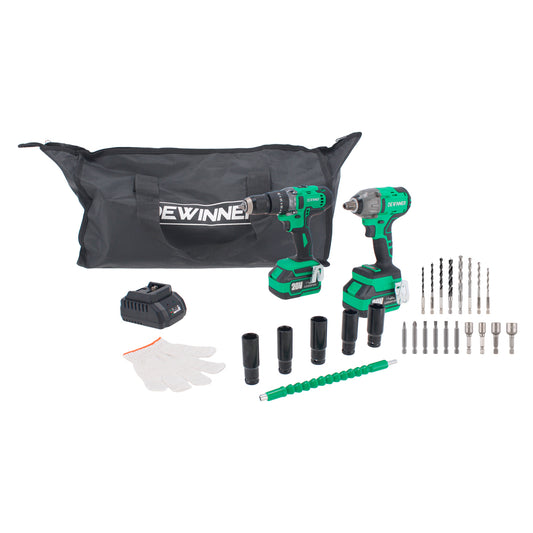 Combo inalámbrico de Rotomartillo + llave de impacto 20 V DEWINNER