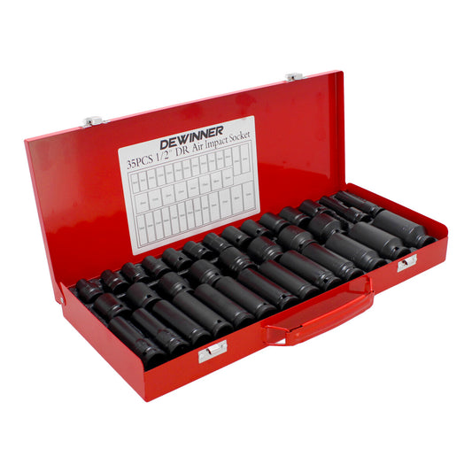 Juego de dados de impacto milimétricos 35 piezas GW-LS0035 DEWINNER