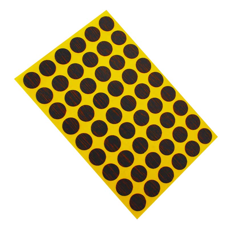 Tapa adherible wengue para tornillo