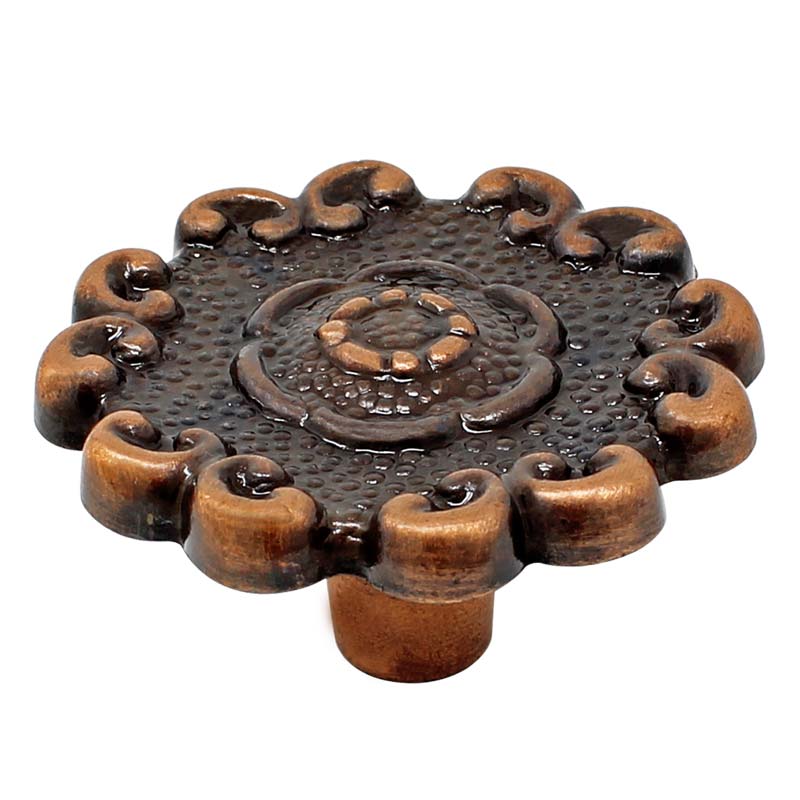 Jaladera botón Flor grande cobre antiguo 117288 Rish